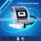 portable 1064 & 532 nm nd yag laser tattoo / pigmentation removal machine