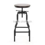 Industrial Adjustable Height Swivel Bar Stool thumbnail-2