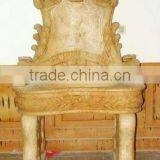 Flower Carved Marble Wash Basin thumbnail-1