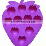 Strawberry Shape 10 Holes Silicone Eco-friendly Ice Cube Tray