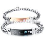 2017 New Arrival Titanium Stainless Steel His And Her True Lover Couple Customized Couple Bracelet thumbnail-1
