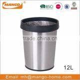 Novelty Stainless Steel Metal Wastebasket Convenient Household Trash Can thumbnail-2