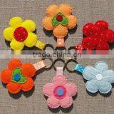 New Hot Sale Beautiful Flowers Design Key Rings Products Promotional Gift Craft Fabric Felt Japanese Keychain Made in China thumbnail-1