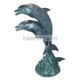 Metal Animal Garden Bronze Dolphin Outdoor Statues for Sale thumbnail-2