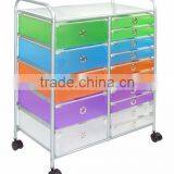 Colorful 4 Tier Plastic Storage Trolley With Drawers, Space Saving Storage Cabinet thumbnail-6