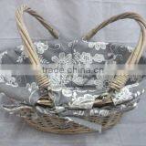 Shopping Basket,foldable,willow With Cotton Lining,azo Free and Low Cadmium thumbnail-1