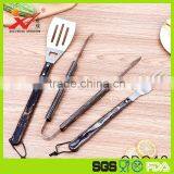 Wholesale Wooden Handle Barbecue Fork Shovel BBQ Tong Set thumbnail-1