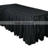 17ft Accordion Pleat Satin Table Skirt Black thumbnail-1