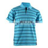 Fashionable Unisex Striped Polo T-Shirt thumbnail-2