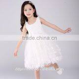 Pakistan Princess Rose Flower Girls Party Dress White Lace Net Frock Designs for Kids Baby Girl Fairy Dresses thumbnail-4