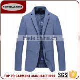 Wholesale Latest Design Royal Mens Fashion 2 Button Blue Suit Jacket Blazer With Sleeve Cuff thumbnail-1