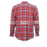 OEM Custom Red Hooded Flannel Shirt With Long Sleeve thumbnail-2