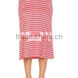 Wholesales Women's High Waisted A-Line Knit Stripe Midi Skirt thumbnail-2