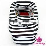 Classic Style Black And White Stripe Cotton Nursing Baby Car Cover Made In China thumbnail-3