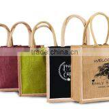 Eco-Friendly Jute Shopping Bag - Features Cotton Webbed Handles and Comes With Your Logo. thumbnail-2