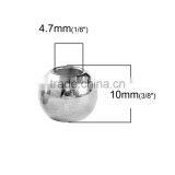 CCB Plastic European Style Large Hole Charm Beads Round Silver thumbnail-2