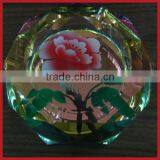Beautiful Flower Round Crystal Ashtray For Wedding Decoration thumbnail-1