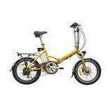 Small folding electric bike yellow color , fold up electric bicycle with 3 level PAS speed