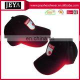 China Customized Emrboidery Factory Sell LED Hats With Red Fiber Flashlight Led Hat