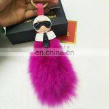 Hot sale fox tail shape fur accessory keyrings/pendant wholesale