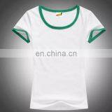 Girl's Round-neck T-shirt With Short Sleeves and Color End for Collar and Sleeves thumbnail-1