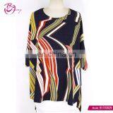Asymmetric Stripe Cheap Latest Design Ladies Loose Summer Tops