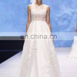2017 P0002 White Color Strapless Net Fabric Beaded Grace Wedding Dresses P0017 thumbnail-1