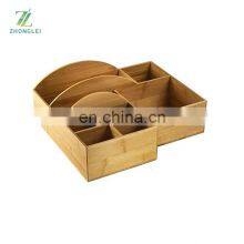 Bamboo Plate and Cutlery Organizer Large Kitchen Spoon, Fork, Knives and Cups Holder Tableware Dispenser thumbnail-4