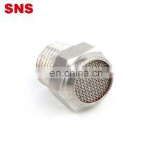 SNS BKC-V Series Stainless Steel Tube Fittings Pneumatic Valve Flat End Exhaust Muffler Air Silencer thumbnail-2