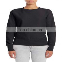 High Quality Wholesale Dropped Shoulder Plain Women Crew Neck Sweatshirts