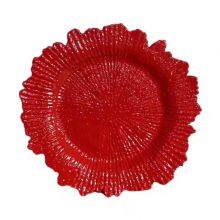 Factory Wholesale Golden Banquet Charger Plates Golden Coral Plastic Charger Plates