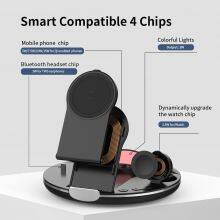 Shenzhen Luxury Led Night Light Foldable Portable 15W Fast Charging 4 In 1 Wireless Phone Charger For Apple thumbnail-2