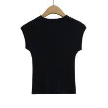 Summer New French Pure Desire Style Letter Thin Style U-neck Temperament Small Shirt Knitted Top for Women thumbnail-2