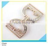 Glass Rhienstone Chian Belt Gold Metl Half Round Design Rhinestone Chian 4x7cm