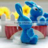 Plush 12cm Blue Rabbit Keychain/Soft Stuffed 12cm Height Blue Big Eyes Bunny Keychain/Simling Bunny Soft Animal Keychain thumbnail-2