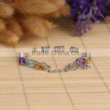 2015 China Supplier Fashion Jewelry New Product Wholesale White Plated Natural Color Stone Bracelets for Women thumbnail-6