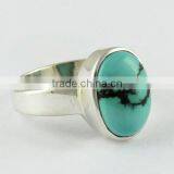 Excellent Green Turquoise 925 Sterling Silver Ring thumbnail-1