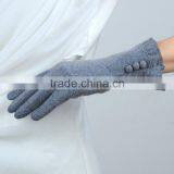 Best Feeling Grey Color Lady Wool Gloves With Wool Lining thumbnail-3