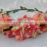 Newest Design Women Girls Artificial Flower Headband Tiara Crowns Garland Wedding For Adults thumbnail-4