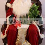 XM-A6032 48 Inch High Indoor Christmas Inflatable Santa Ornament With Gifts and Lighted Tree thumbnail-1