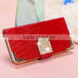 2014 Hot Selling Diamond Magnetic Leather Wallet Flip Mobile Phone Case Cover for Apple Iphone 6 thumbnail-2