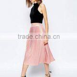 High Quality Summer Pink Pleated Skirt For Women OEM Manufacture thumbnail-4