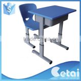 Metal study table and chair,university cheap schoool student shelf desk and chair