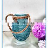 2016 Hot Sale Color Flower Vase/glass Candle Holder With Rope Handle thumbnail-1