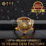 Factory Wholesale 18K Gold Plating 925 Sterling Silver Jewelry Citrine Natural Gemstone Rings thumbnail-1