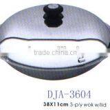 AH3602 32CM 34CM 36CM 38CM STAINLESS STEEL 201 CHINESE WOK SET thumbnail-3