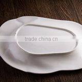 Porcelain White Dinner Irregular Plate for Restaurant thumbnail-3