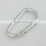 Silver D Carabiner Spring Snap Hook Aluminum