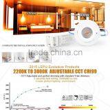 Petent Design Cob Downlight Ip44 CCT Adjustable 2000-2800k 83mm Cutout Work Well With Elko Dimmer 220v 110v thumbnail-5