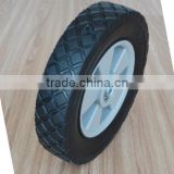 8x1.75 inch flat free caster rubber wheel with diamond tread for material handling equipment